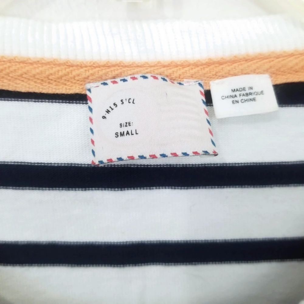 ANTHROPOLOGIE POSTMARK STRIPED PEPLUM TOP - Picture 7 of 8